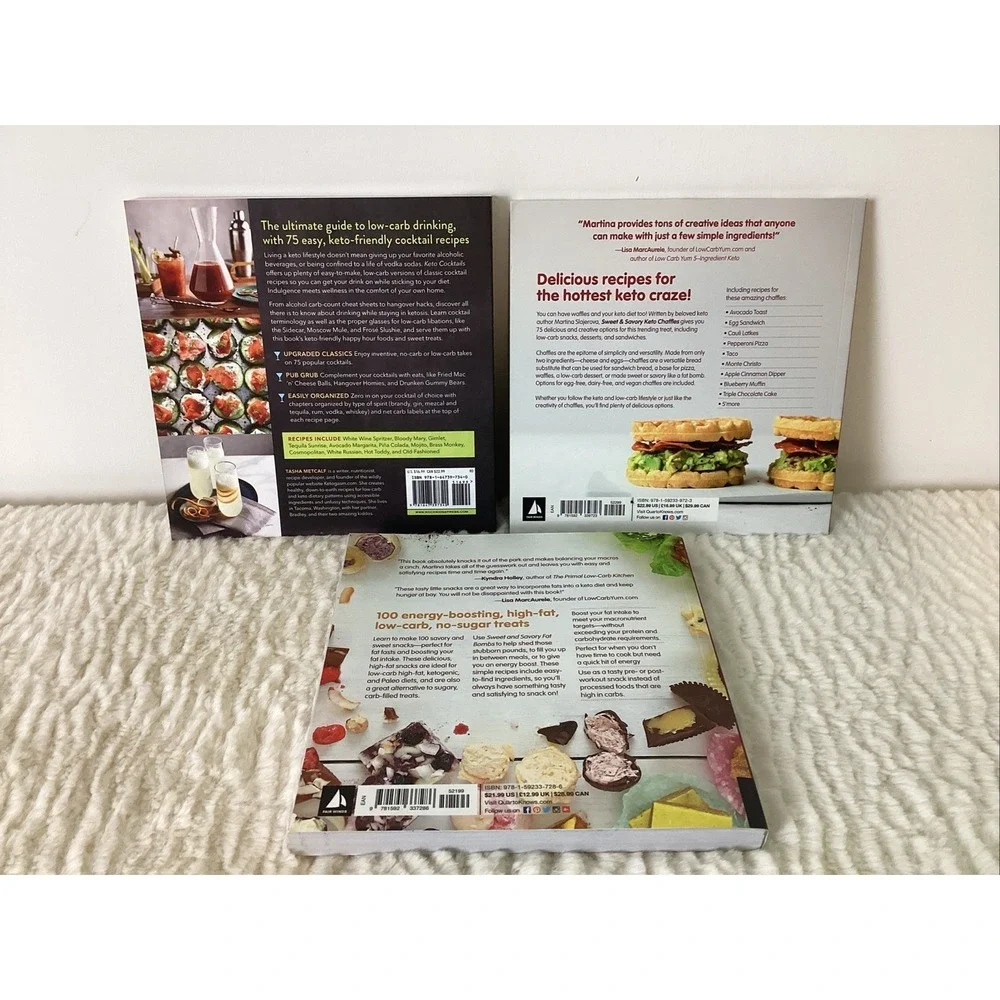 Paleo Hacks Keto Cookbooks Cocktails Fat Bombs Chaffles Lot of 3 Recipes Photos